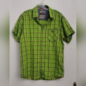 Mufti  Men's short sleeve Green  Plaid Shirt. Size XL